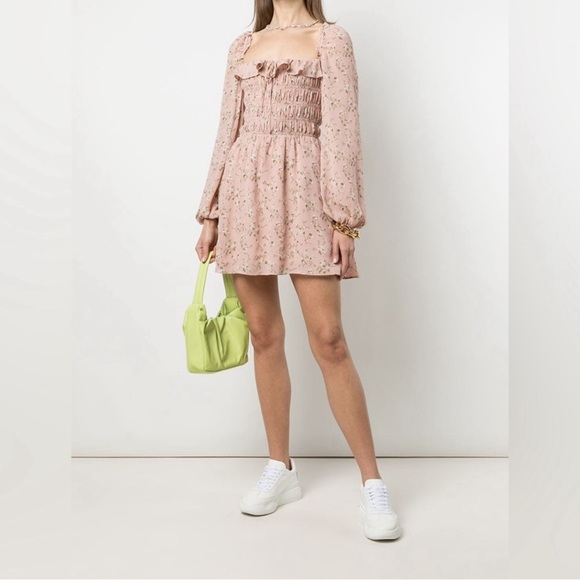 Reformation Morris Smocked Mini Dress in Melody size 4 - Picture 1 of 11